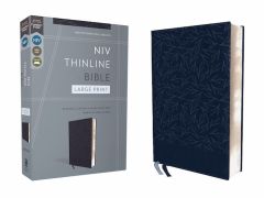 NIV Thinline Large Print Bible LeatherSoft-Navy Comfort Print
