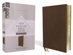 NASB Thinline Bible, Large Print, Passaggio, LeatherSoft-Brown