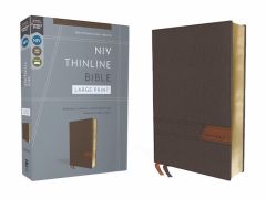 NIV Thinline Large Print Bible-Flexcover Gray Comfort Print
