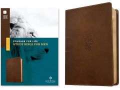 NLT Courage For Life Study Bible Men Leatherlike-RusticBrown