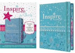 NLT Inspire Bible For Girls, Journaling LeatherLike, Metallic Blue