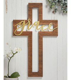 Cross (Wood Cut-Out)-Grace 16 D3617 +"