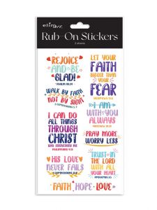 Rub On Sticker-Typography Rejoice & Be Glad Series