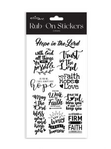 Rub On Sticker-Typography Hope In the Lord Series