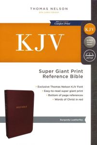 KJV Super Giant Print Reference Bible, LeatherLook, Burgundy