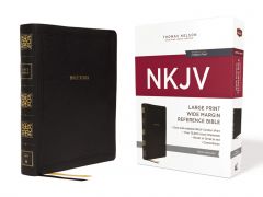 NKJV Reference Bible Wide Margin Large Print Leathersoft-Black, Red Letter, Comfort Print