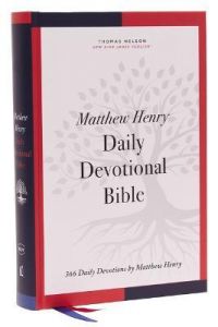NKJV, Matthew Henry Daily Devotional Bible, Hardcover, Red Letter, Comfort Print : 366 Daily Devotions by Matthew Henry