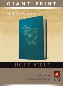 NLT Giant Print Bible Leatherlike-Teal Blue