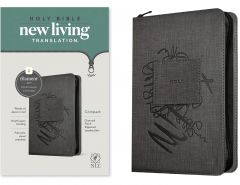 NLT Compact Bible, Zipper LeatherLike-Charcoal Patch, Filament Enabled Edition