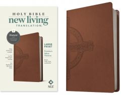 NLT Premium Large Print Value Thinline Bible, LeatherLike-Brown, Celtic Cross, Filament Enabled Edition