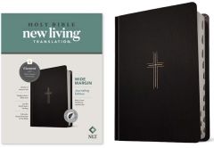 NLT Wide Margin Bible, LeatherLike-Black Cross, Index, Filament Enabled Edition