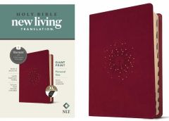 NLT Personal Size Giant Print Bible, LeatherLike-Aurora Cranberry, XL Thumb Indexes, Filament Enabled Edition