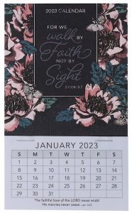 Mini Magnetic Calendar 2023-Walk By Faith, MMC338