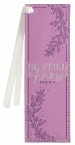 Bookmark FauxLeather-Be Still & Know, Lilac, BMF148