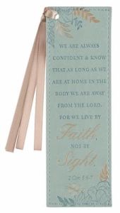 Bookmark FauxLeather-Live by Faith, Teal, BMF149