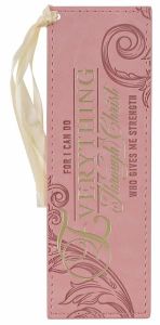 Bookmark FauxLeather-Through Christ, Fluted Iris Pink, BMF152