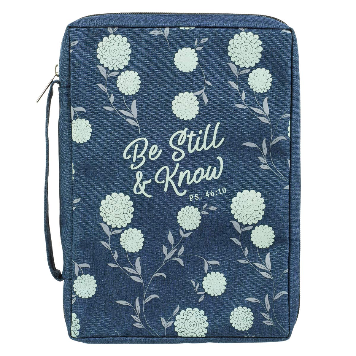 Be Still and Know Navy Poly-Canvas Bible Cover (Large)