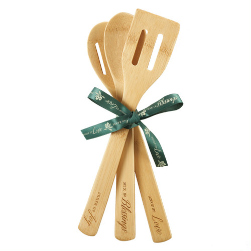 Bamboo Wooden Spoon Set – Love, Joy, Blessings