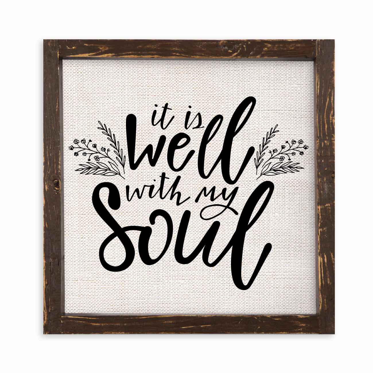 It is Well With my Soul Framed Linen Sign