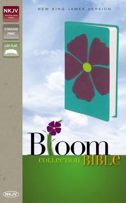NKJV Bloom Collection Bible (Italian Duo-Tone, Periwinkle Flax)