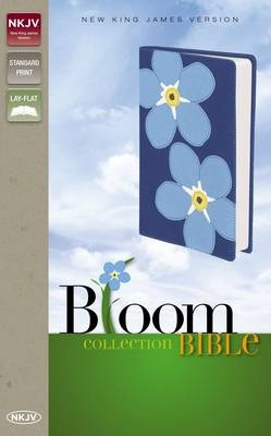 NKJV Bloom Collection Bible (Leatherlook-Blue)