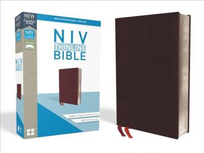 NIV Thinline Bible - Bonded Leather, Burgundy