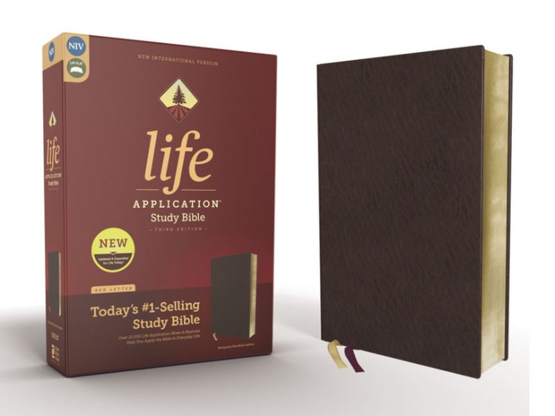 NIV Life Application Study Bible, Third Edition, Bonded Leather, Burgundy, Red Letter