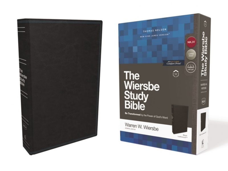 NKJV Wiersbe Study Bible, Leathersoft, Black, Red Letter, Comfort Print