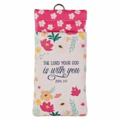Eyeglass Case FauxLeather-Lord is With You Pink Floral EGC003