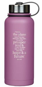 Water Bottle: Stainless Steel-Plans I Have For You, Lilac Purple, FLS070