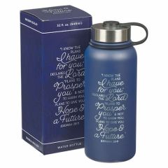 WaterBottle: Stainless Steel-I Know the Plans Blue FLS084