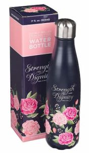 WaterBottle: S/Steel-Strength and Dignity, Midnight Blue, FLS089