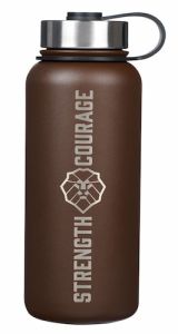 Water Bottle: Stainless Steel-Strength Courage Brown FLS105