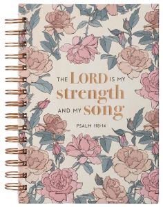 Journal, Wirebound: My Strength and My Song, Pink Rose, JLW123