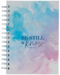 Journal: Wirebound-Be Still & Know, Pink and Blue Watercolor, JLW139