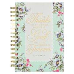 Journal: Wirebound-Give Thanks to the Lord White Lace JLW169