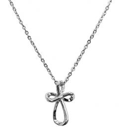 Necklace with Infinity Cross, White Gold