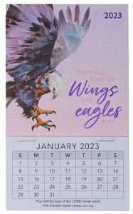 Mini Magnetic Calendar 2023-Soar On Wings Like Eagles, MMC342