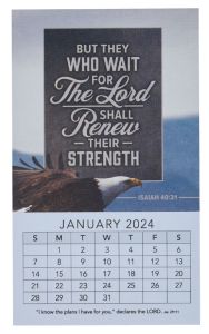 Mini Magnetic Calendar 2024-Wait For The LORD, MMC352