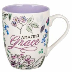 Mug:Ceramic-Amazing Grace Purple Floral MUG1053