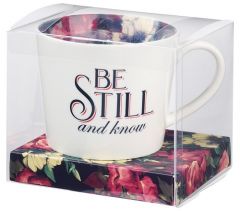 Mug: Ceramic-Be Still and Know, Vintage Floral, MUG614