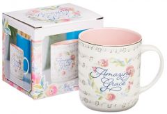 Mug: Ceramic-Amazing Grace, Floral Wreath, MUG775