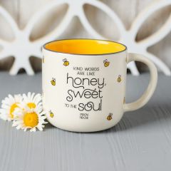Mug: Ceramic-Honey Bee, Sweet Soul, White & Yellow, MUG947