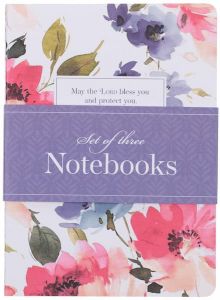 Notebook Set of 3-Bless and Protect You, Floral, Large