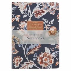 Notebook Set of 3-I Can Do All Things Honey-brown and Navy NBS078