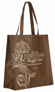 Tote Bag: Everything Through Christ, Fluted Iris Brown, TOT147
