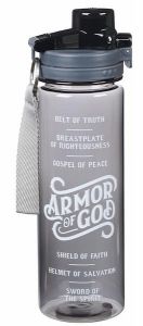 Water Bottle/Plastic-Armor of God, Black, WBT138