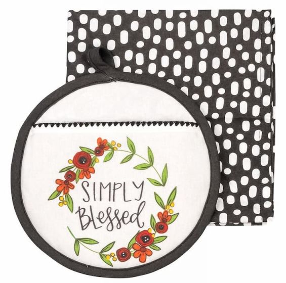 Hotpad & Towel Set-Simply Blessed, 20246