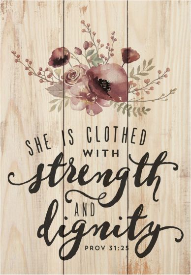 Mini Sign-She Is Clothed With Strength (ARS0114)